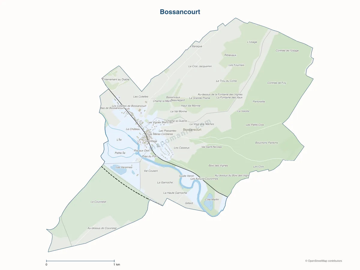 Carte de Bossancourt à personnaliser