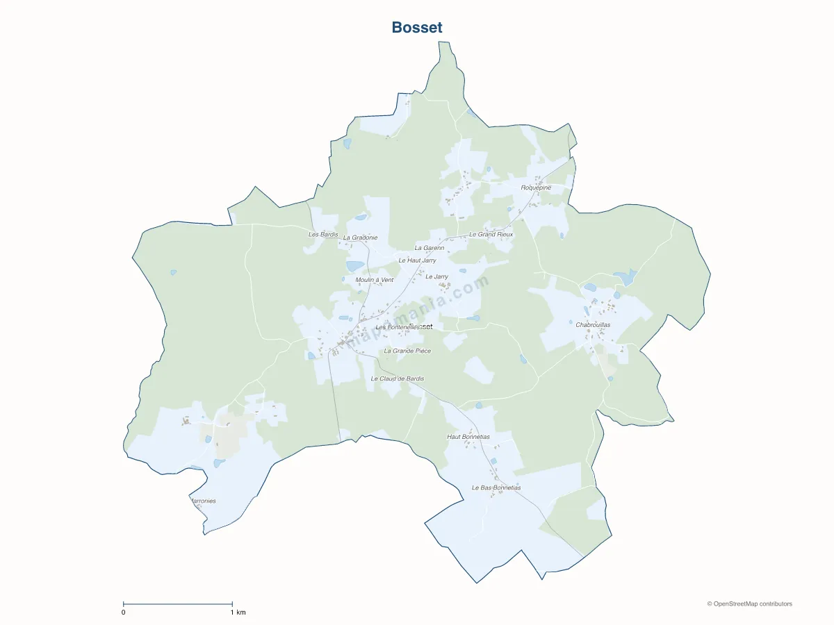 Carte de Bosset à personnaliser