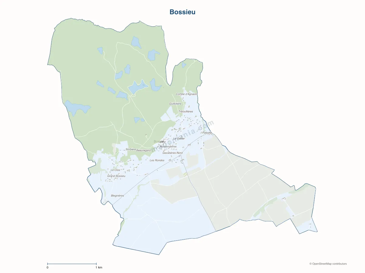 Carte de Bossieu à personnaliser