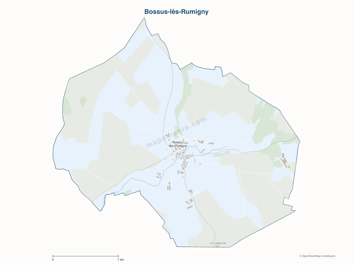 Carte de Bossus-lès-Rumigny à personnaliser