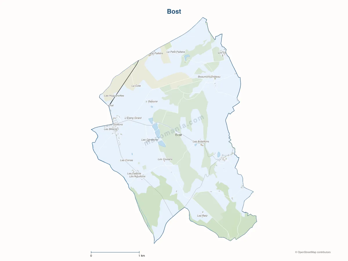 Carte de Bost à personnaliser