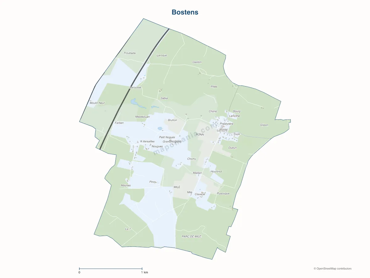 Carte de Bostens à personnaliser