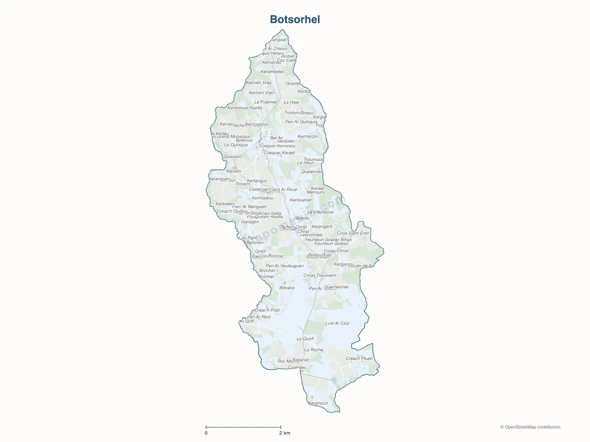Carte de Botsorhel à personnaliser