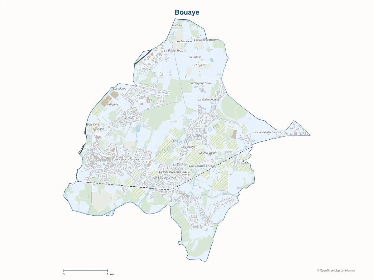 Carte de Bouaye à personnaliser