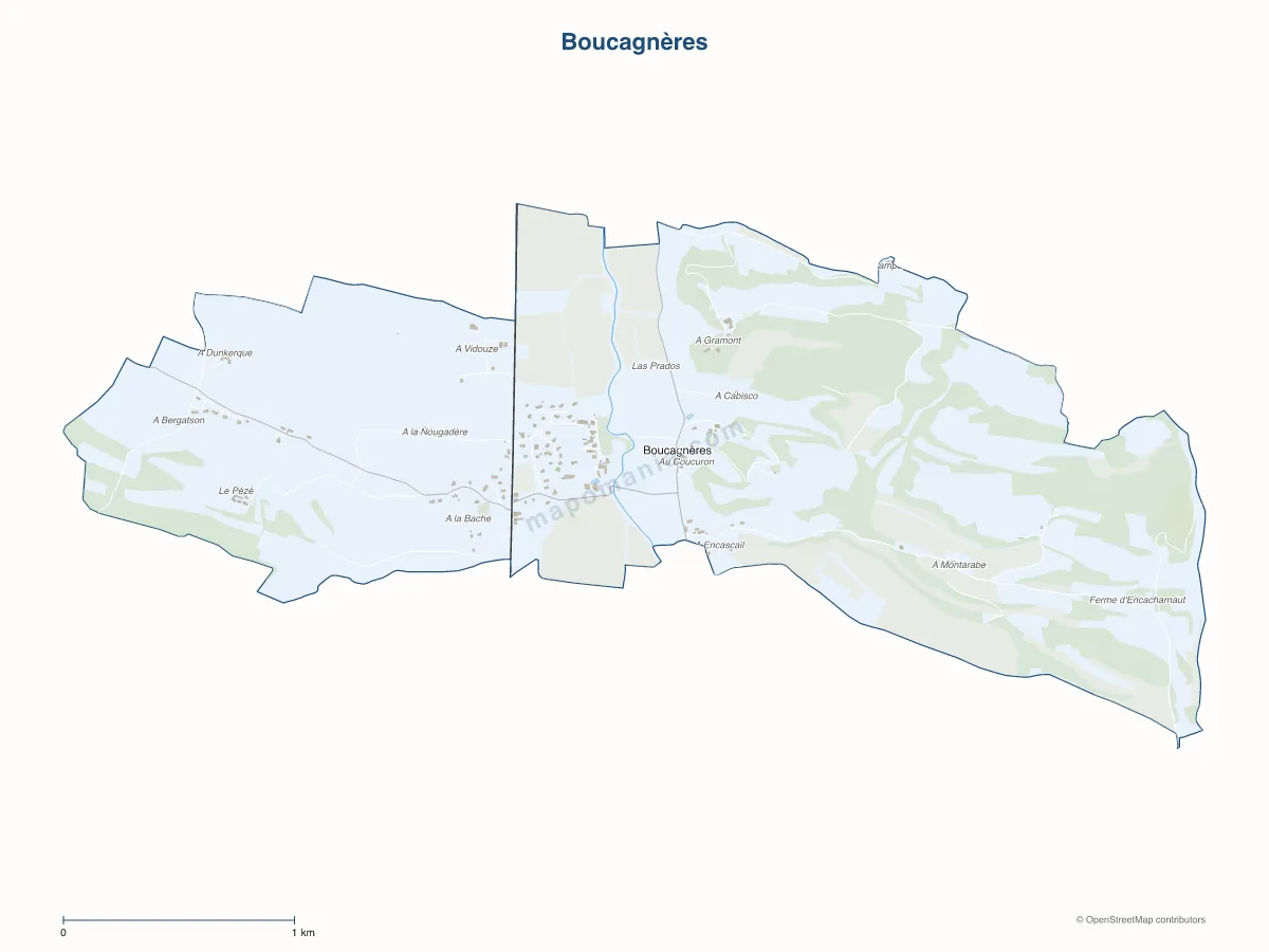 Carte de Boucagnères à personnaliser