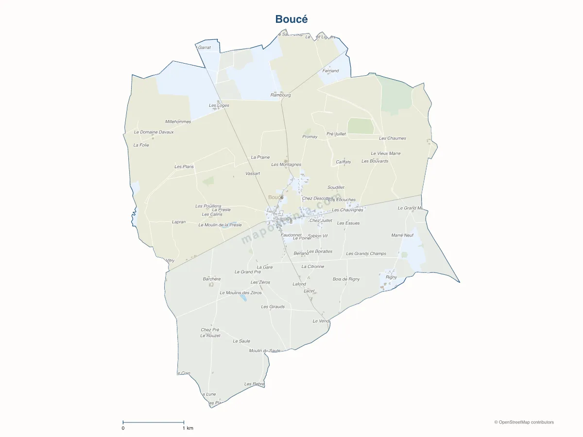 Carte de Boucé à personnaliser