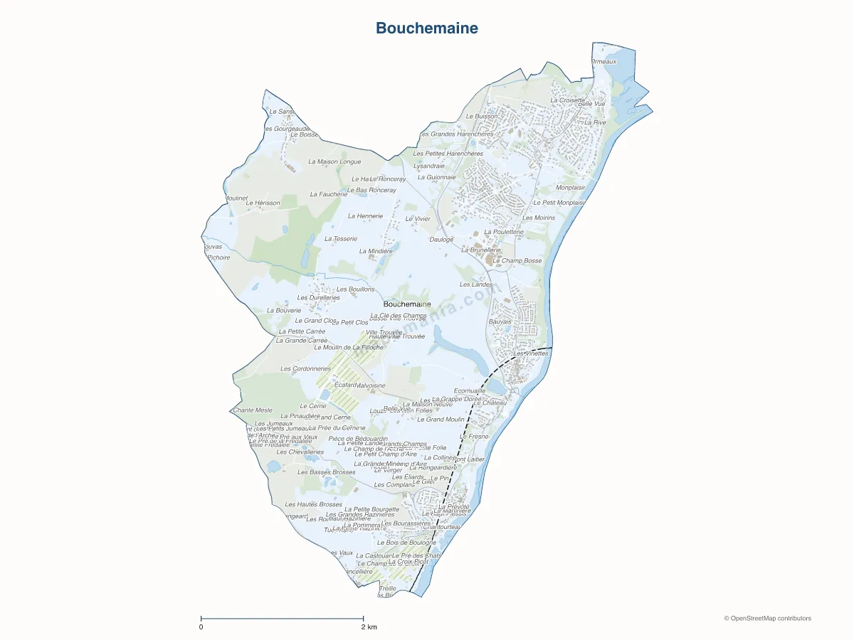 Carte de Bouchemaine à personnaliser