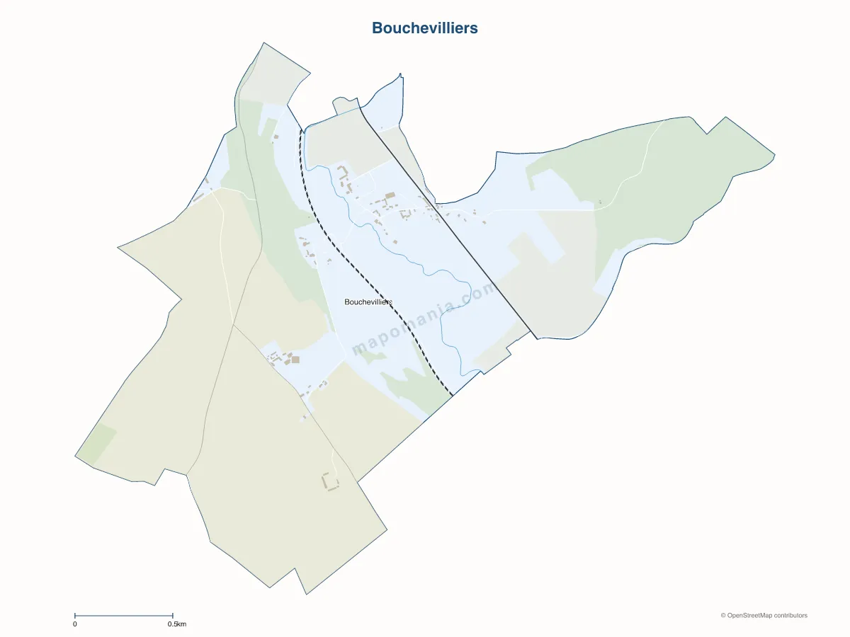 Carte de Bouchevilliers à personnaliser
