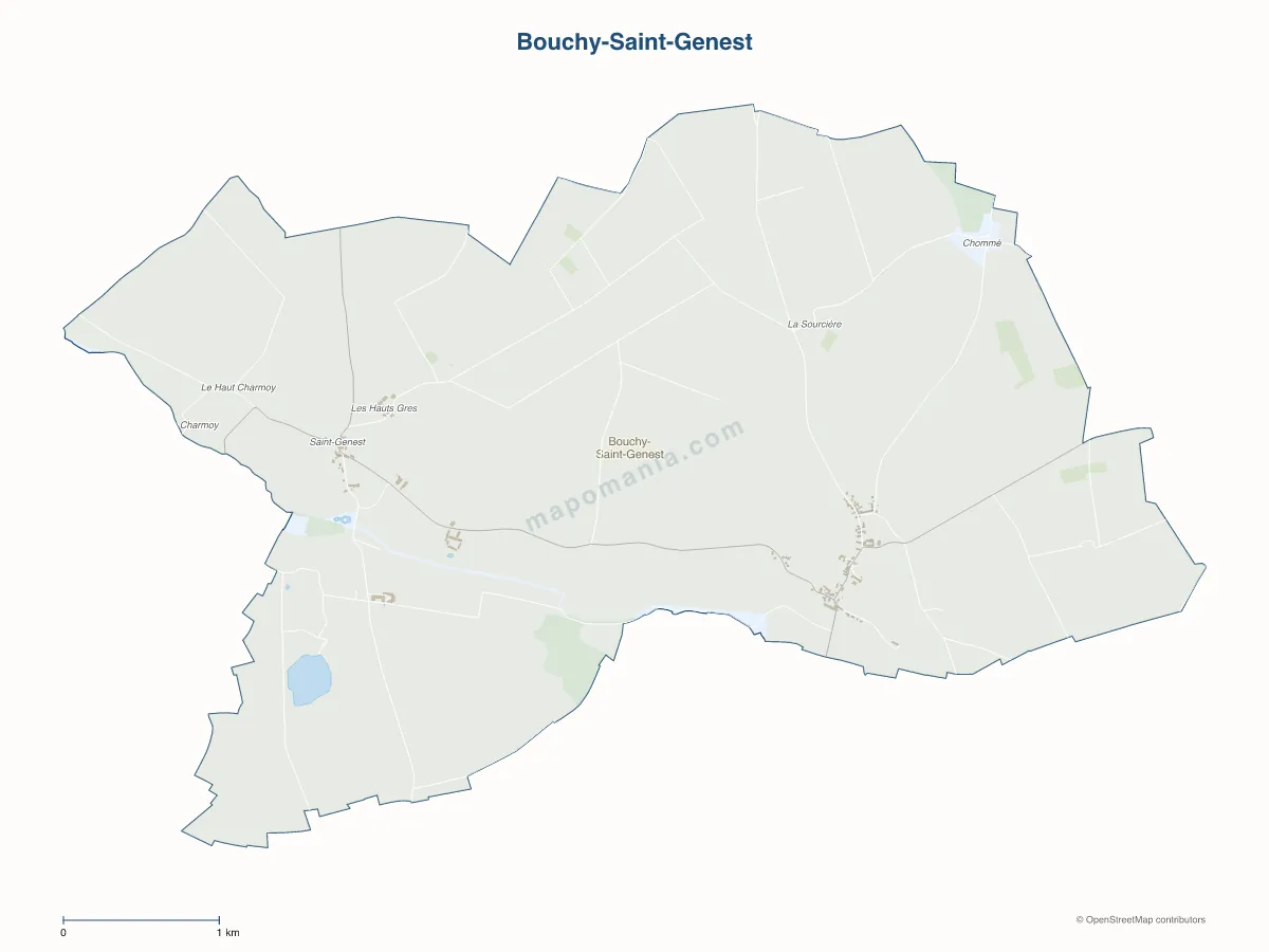 Carte de Bouchy-Saint-Genest à personnaliser