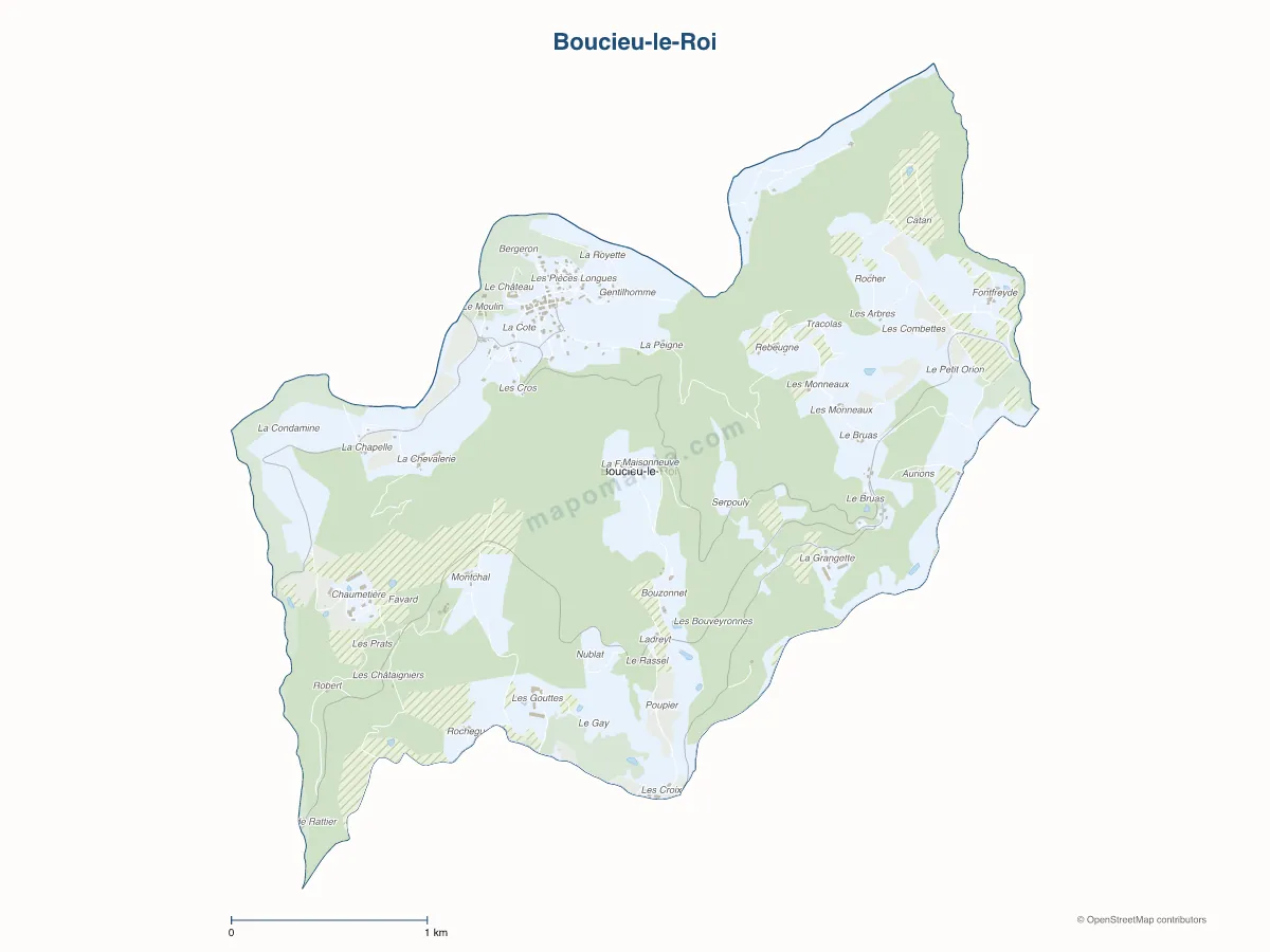 Carte de Boucieu-le-Roi à personnaliser