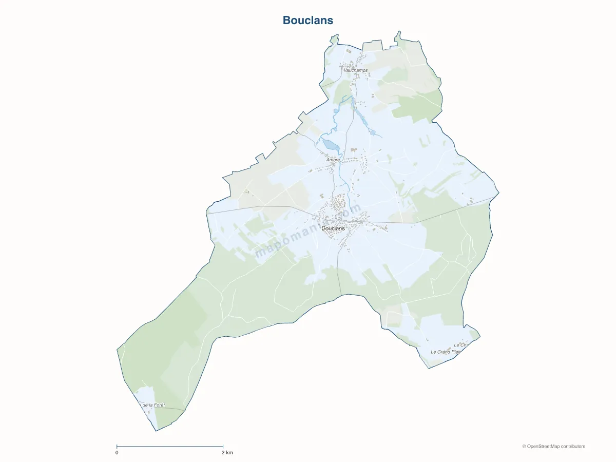 Carte de Bouclans à personnaliser