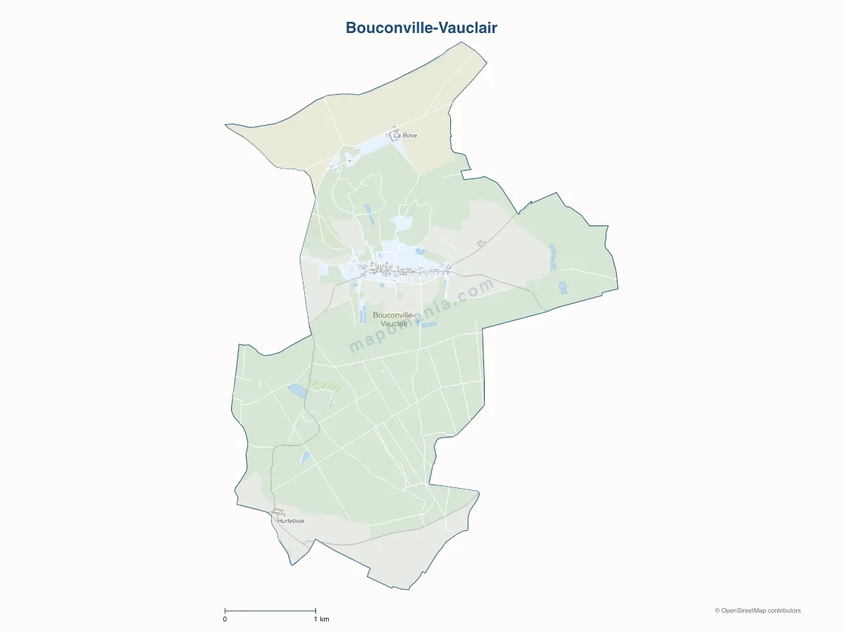 Carte de Bouconville-Vauclair à personnaliser