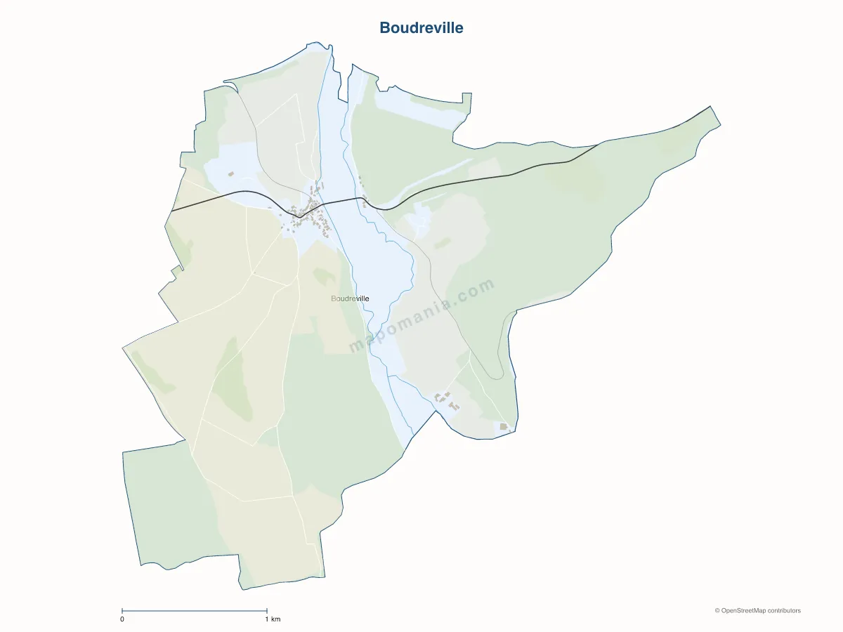 Carte de Boudreville à personnaliser