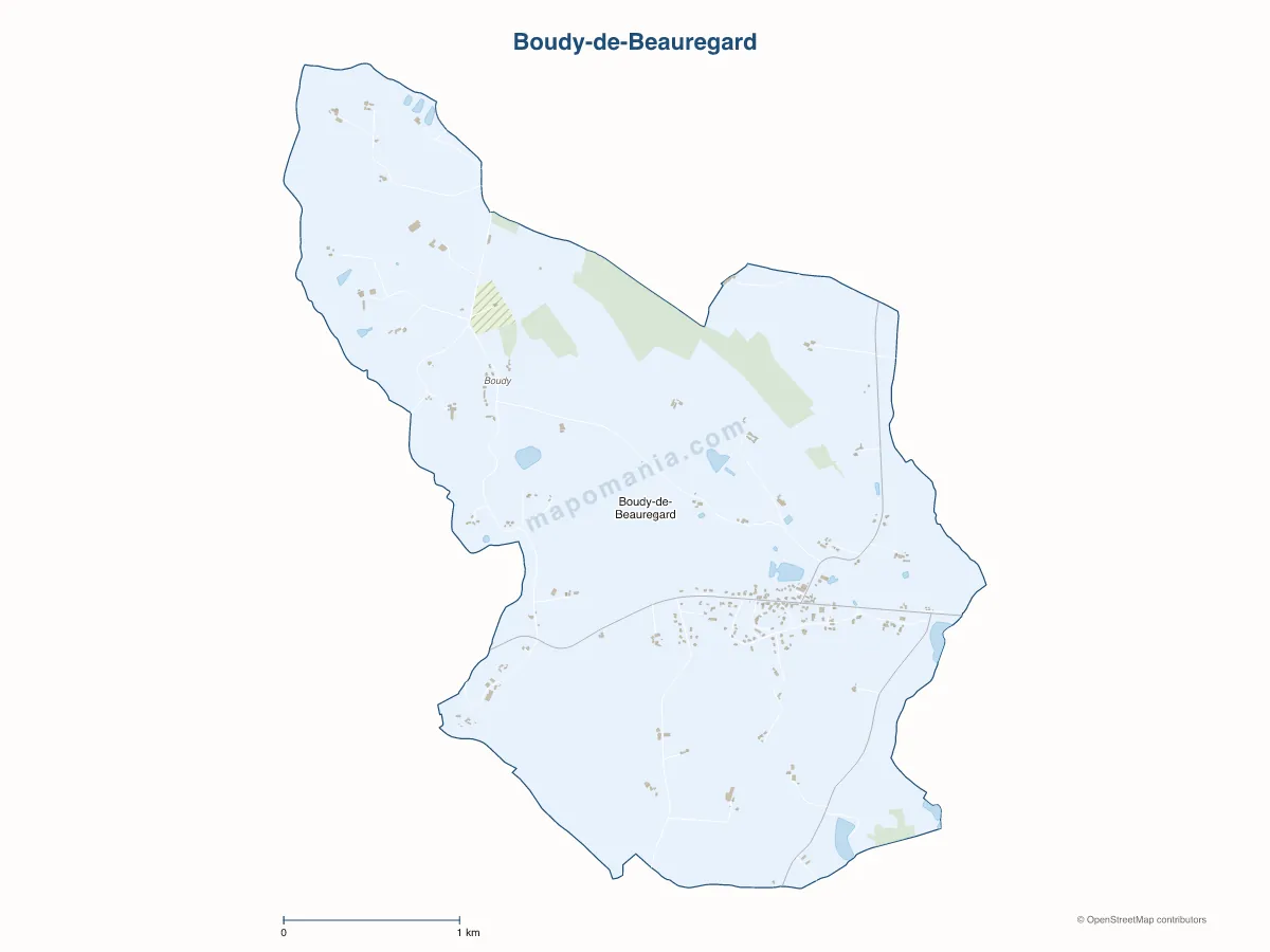 Carte de Boudy-de-Beauregard à personnaliser