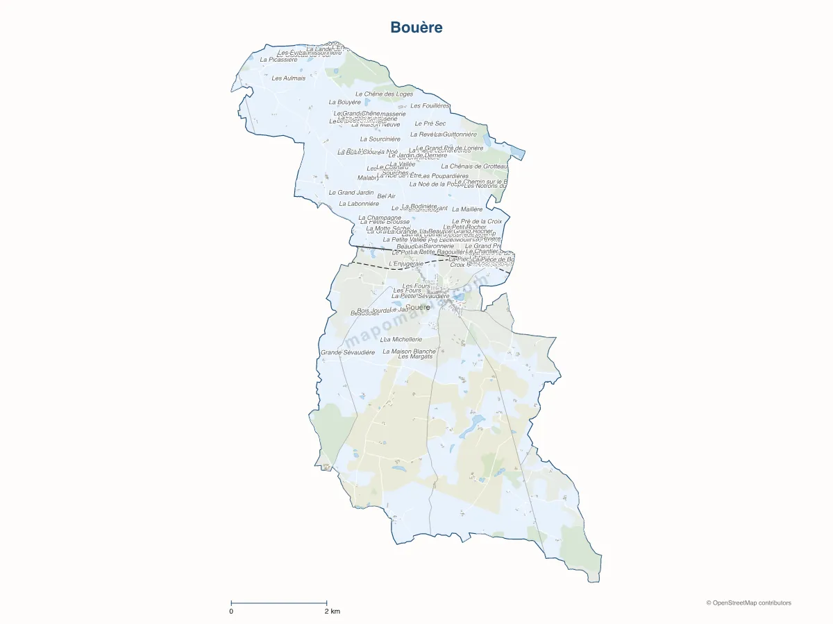 Carte de Bouère à personnaliser
