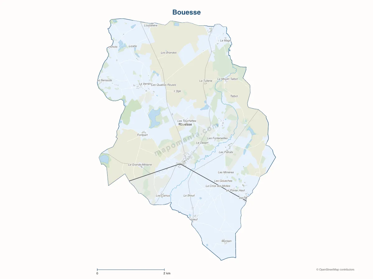 Carte de Bouesse à personnaliser