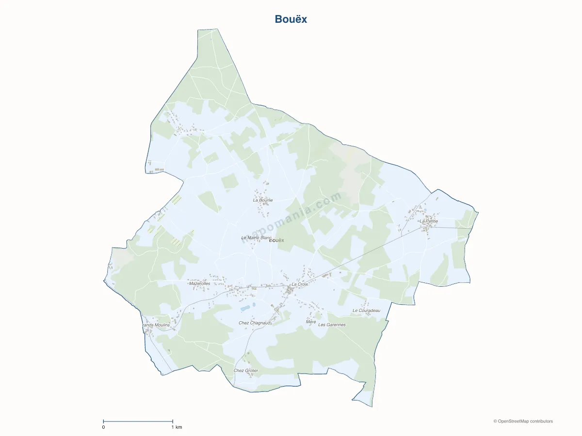 Carte de Bouëx à personnaliser