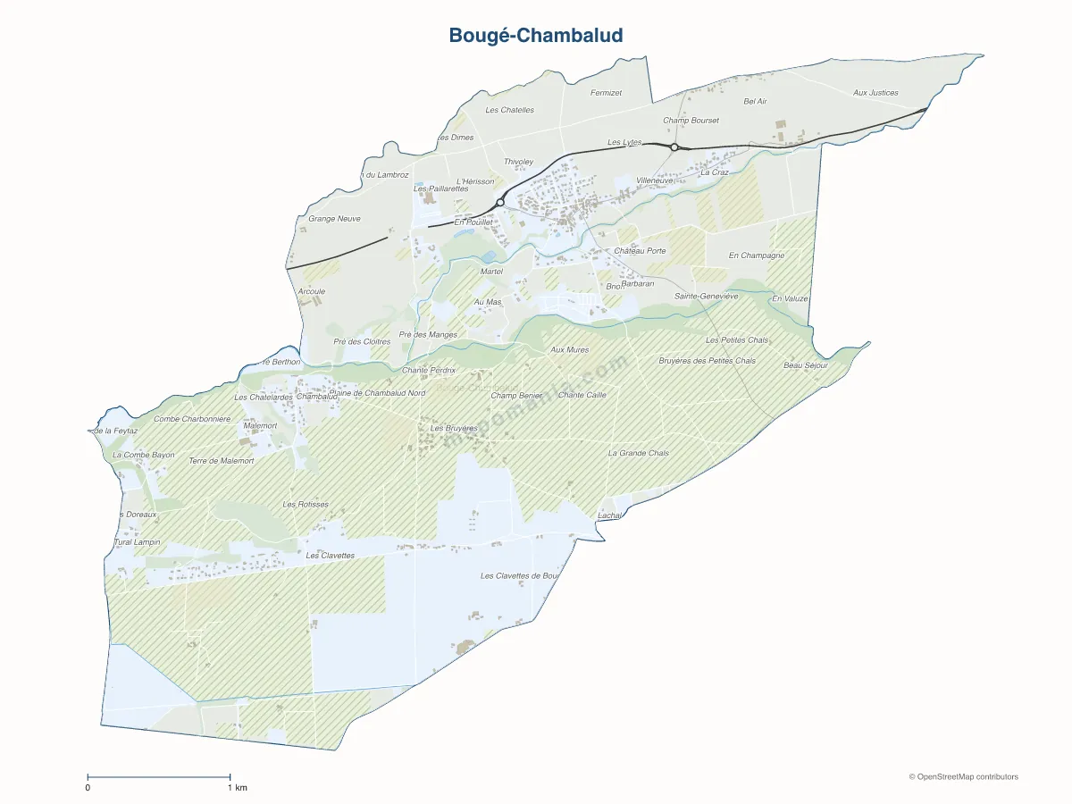 Carte de Bougé-Chambalud à personnaliser