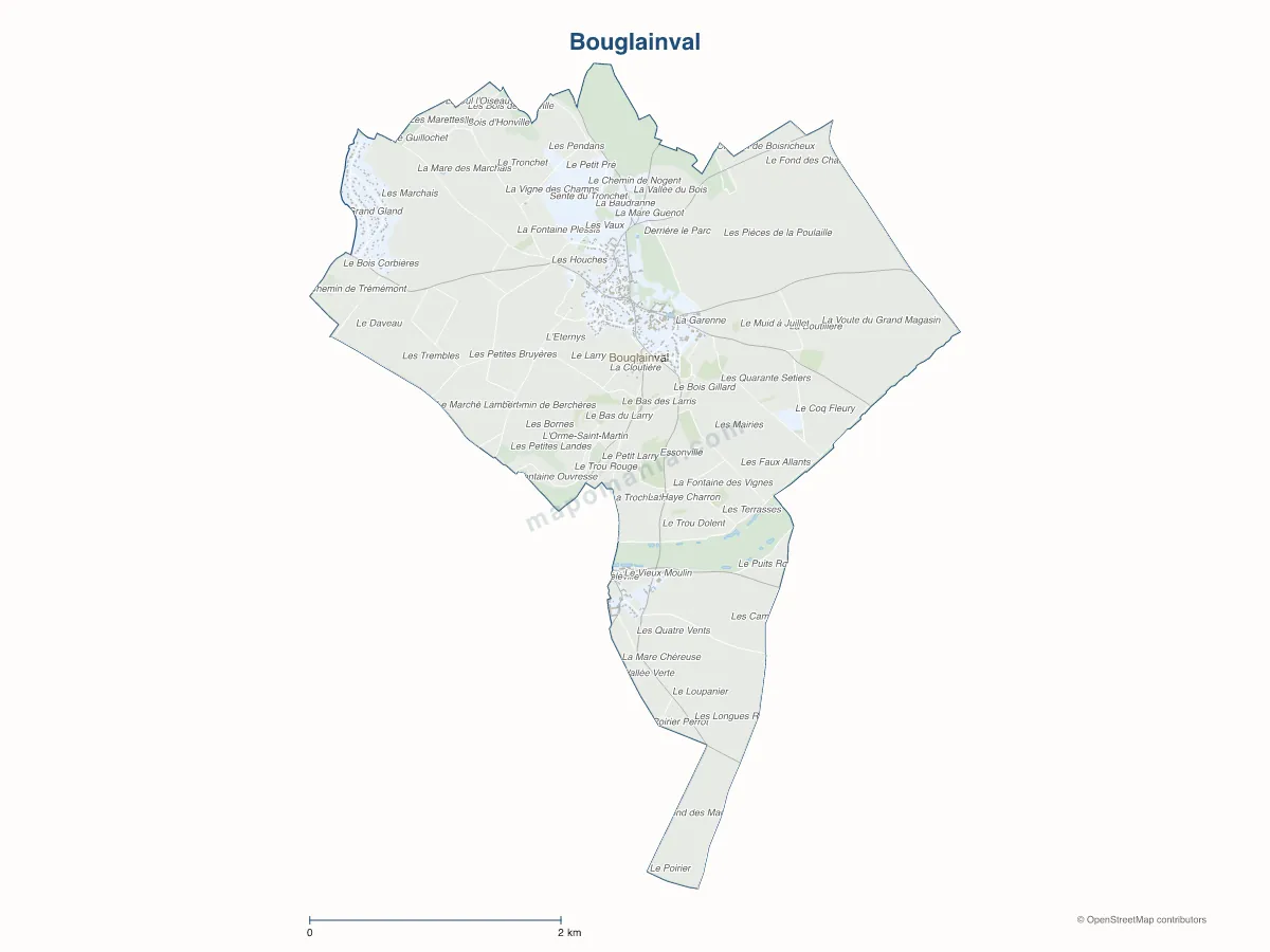Carte de Bouglainval à personnaliser
