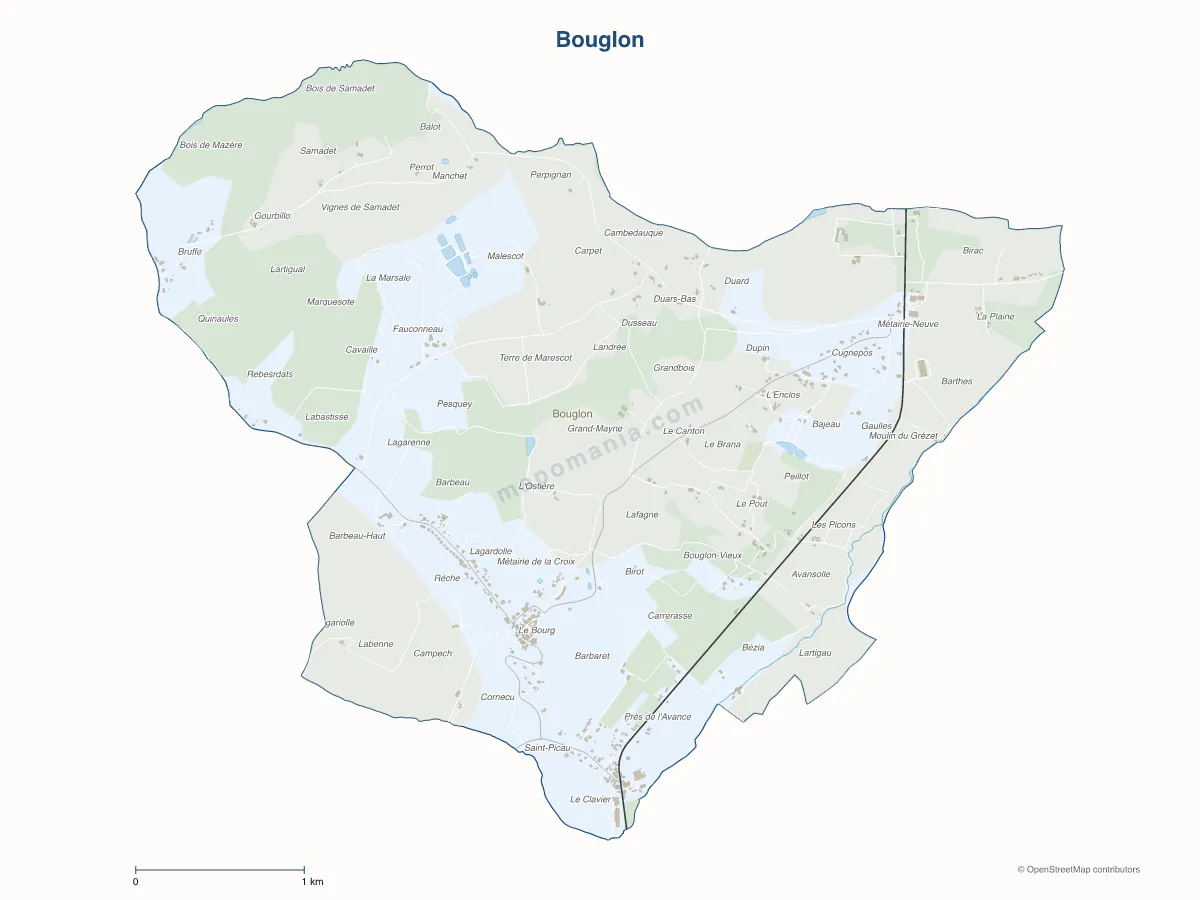 Carte de Bouglon à personnaliser
