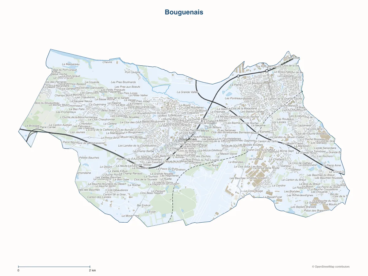 Carte de Bouguenais à personnaliser