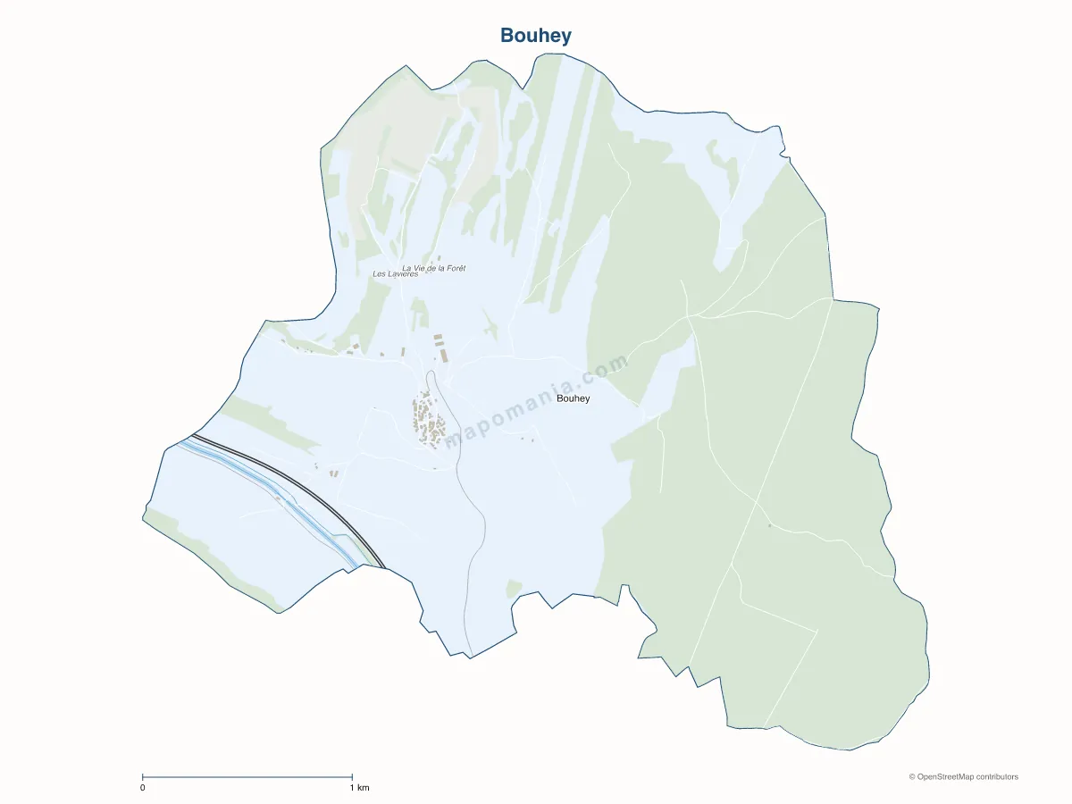 Carte de Bouhey à personnaliser
