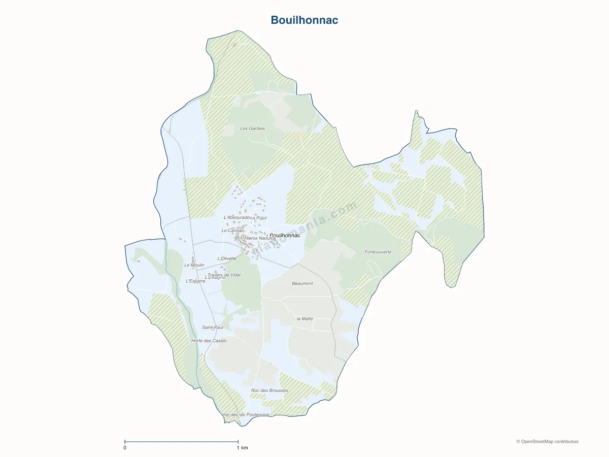 Carte de Bouilhonnac à personnaliser
