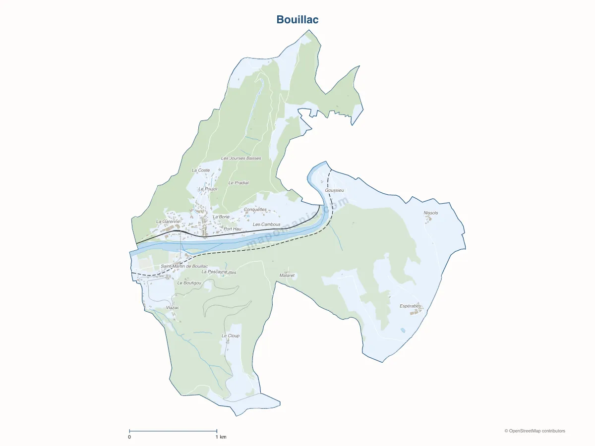 Carte de Bouillac à personnaliser