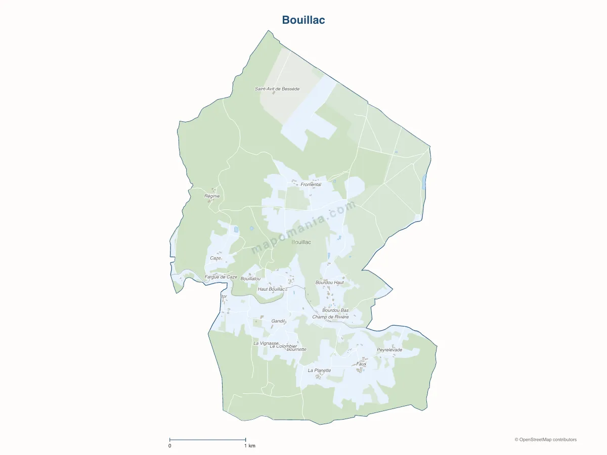 Carte de Bouillac à personnaliser