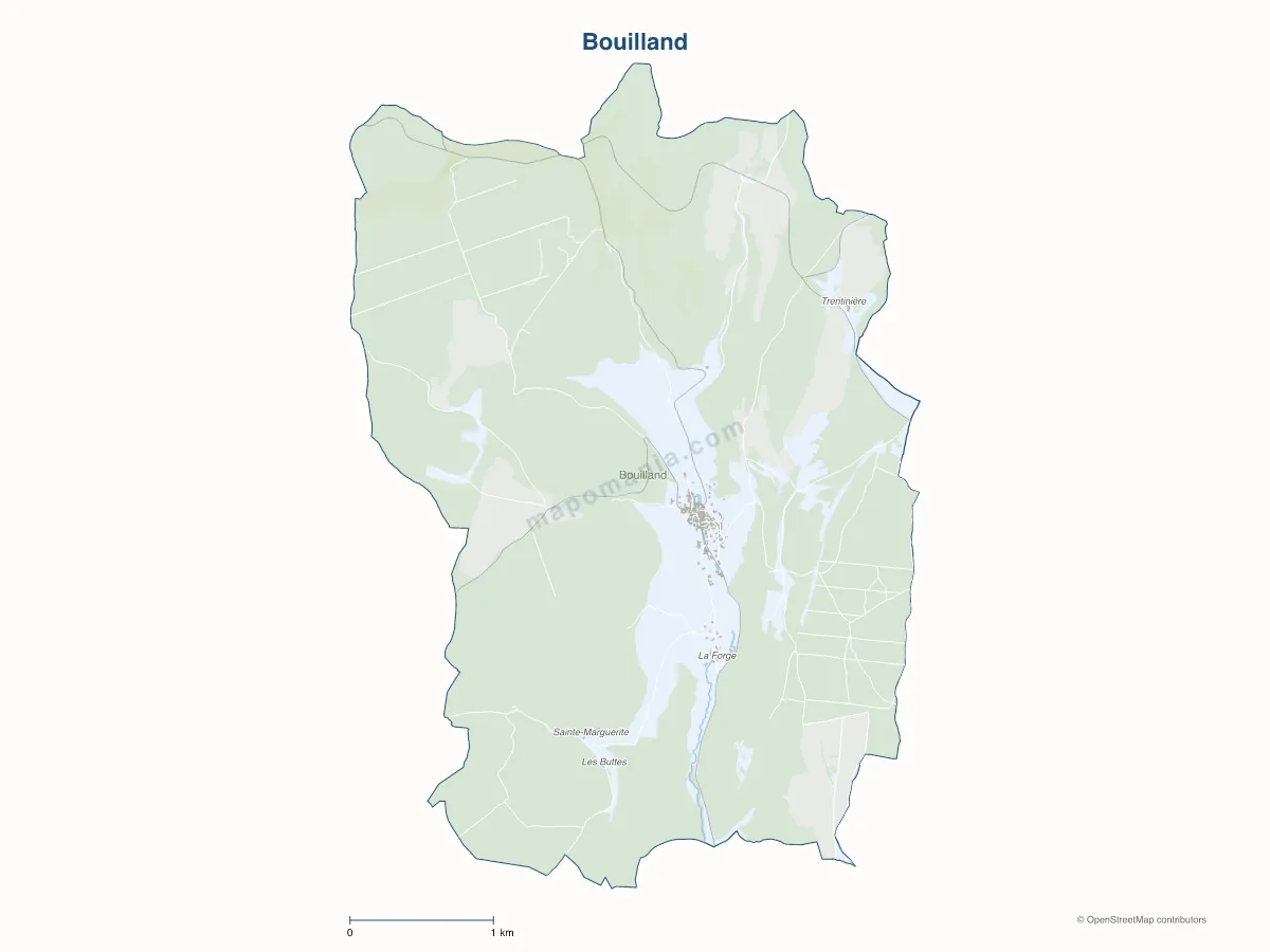 Carte de Bouilland à personnaliser