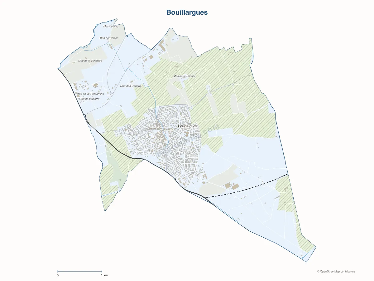 Carte de Bouillargues à personnaliser