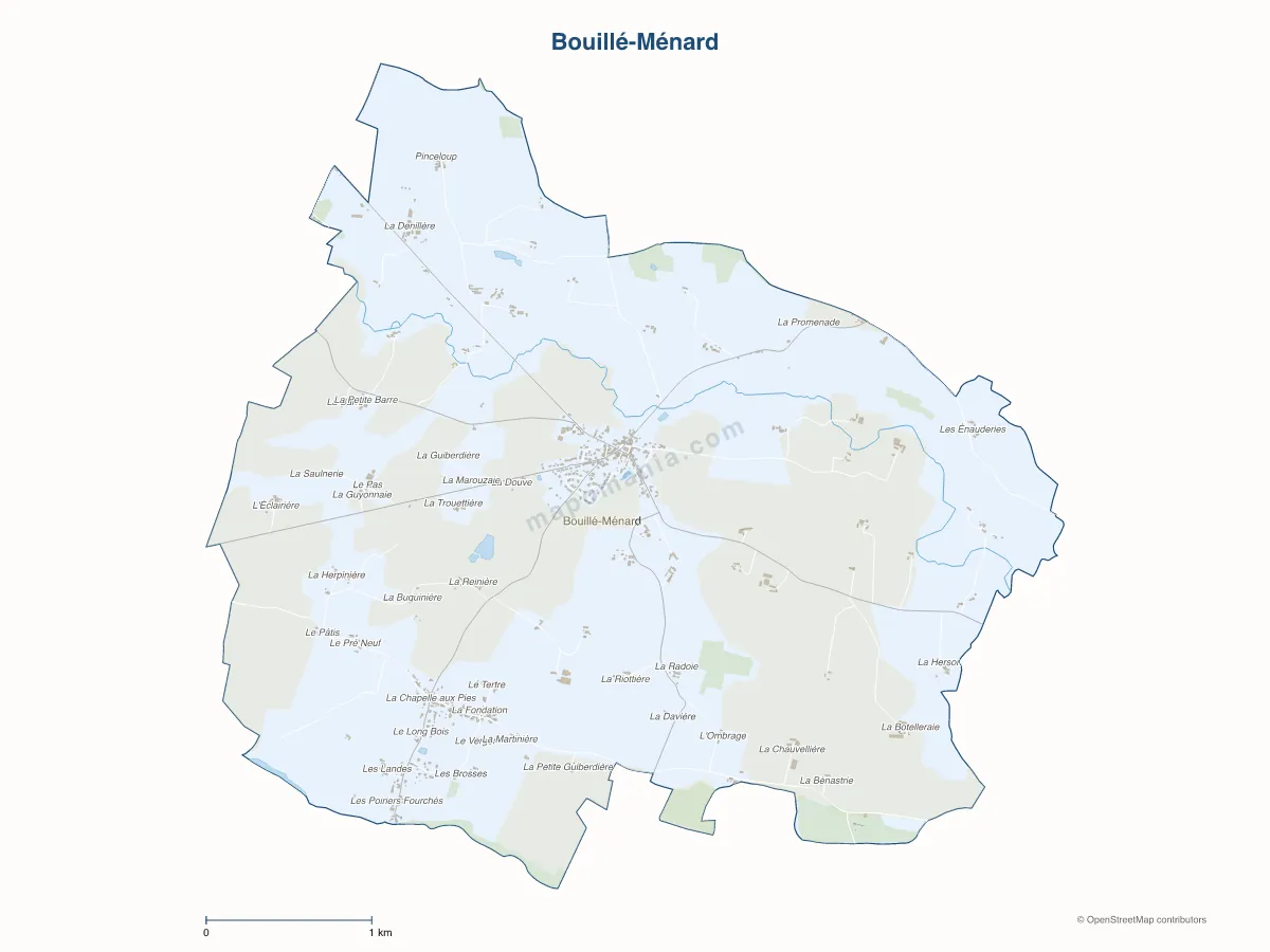 Carte de Bouillé-Ménard à personnaliser