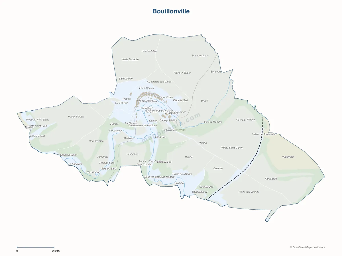 Carte de Bouillonville à personnaliser