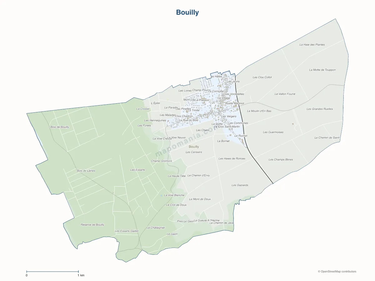 Carte de Bouilly à personnaliser