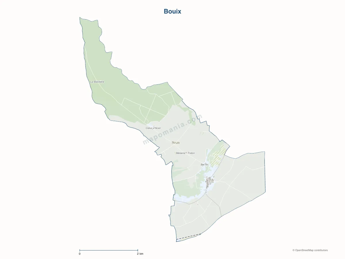 Carte de Bouix à personnaliser