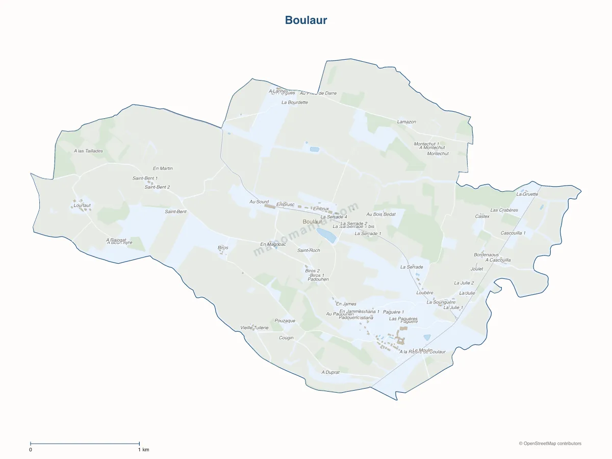 Carte de Boulaur à personnaliser