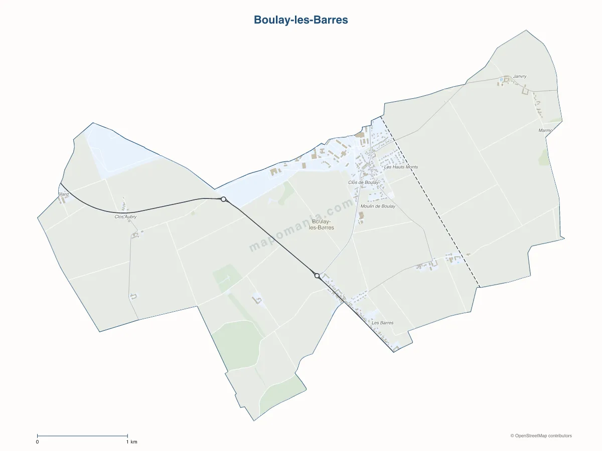 Carte de Boulay-les-Barres à personnaliser