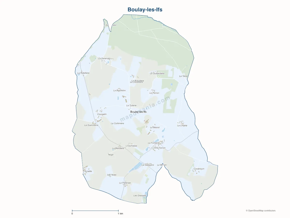 Carte de Boulay-les-Ifs à personnaliser