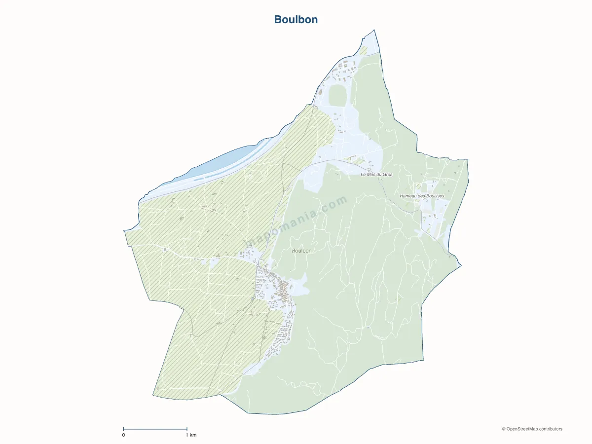 Carte de Boulbon à personnaliser