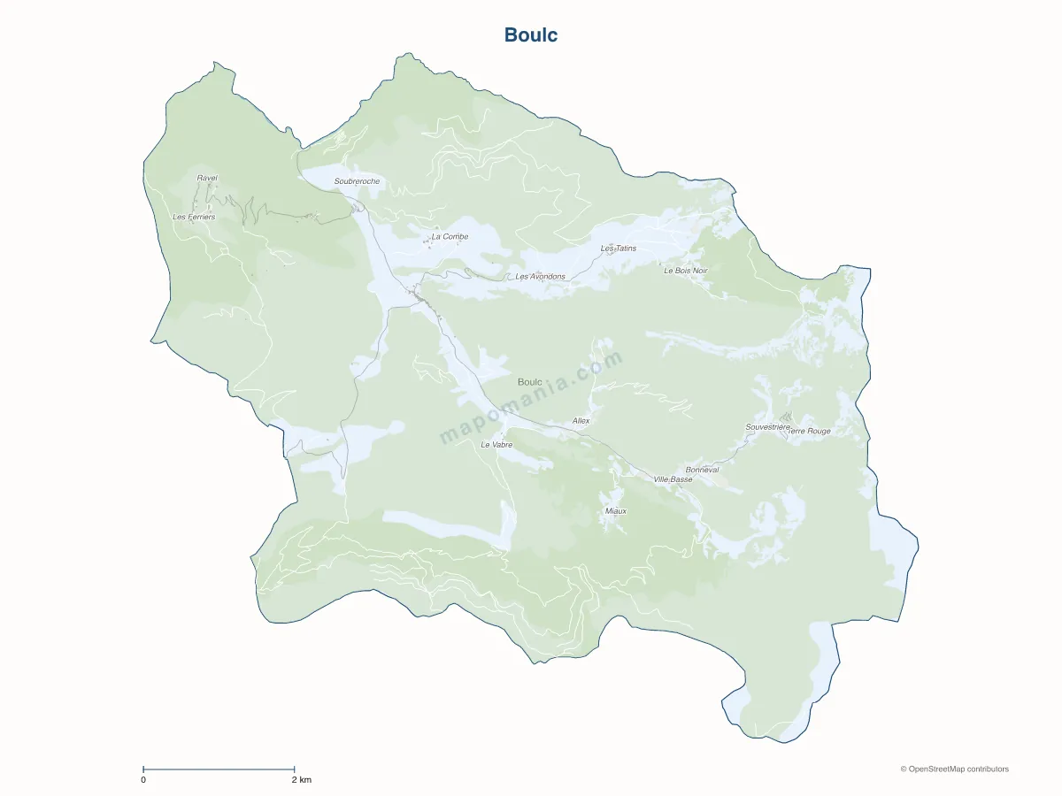 Carte de Boulc à personnaliser
