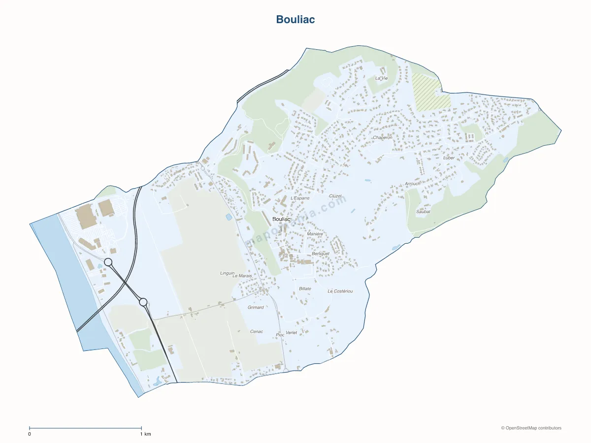 Carte de Bouliac à personnaliser
