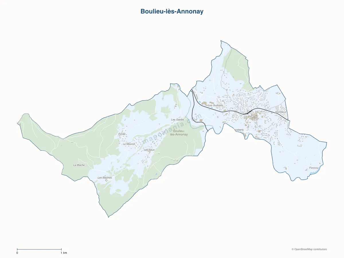 Carte de Boulieu-lès-Annonay à personnaliser