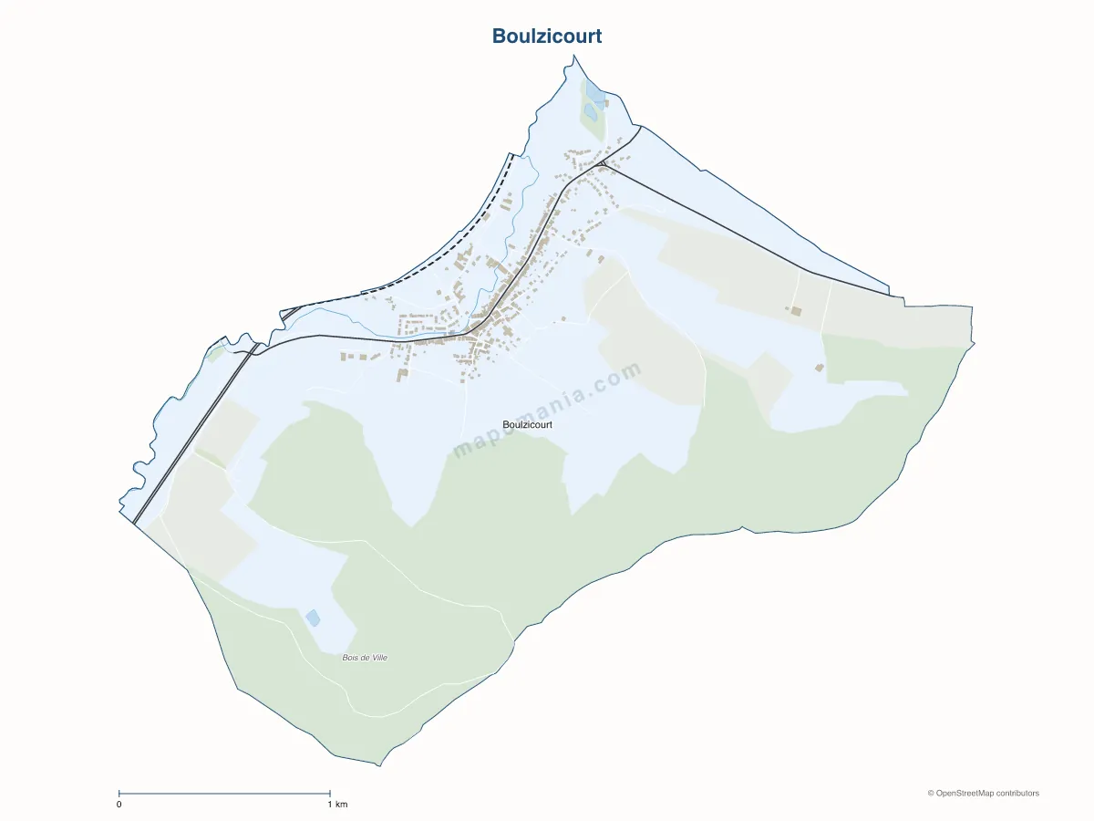 Carte de Boulzicourt à personnaliser
