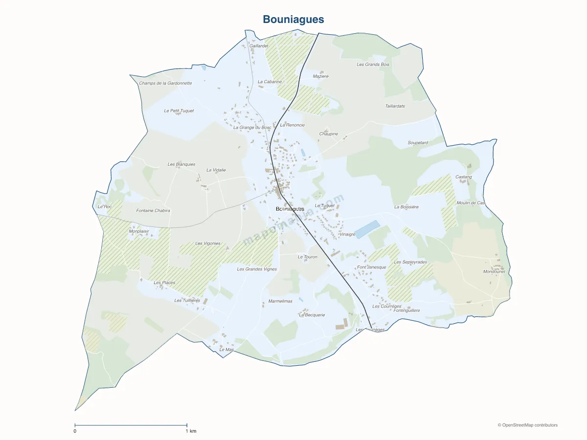 Carte de Bouniagues à personnaliser
