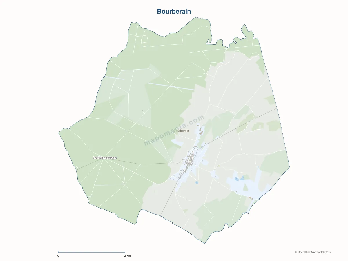 Carte de Bourberain à personnaliser