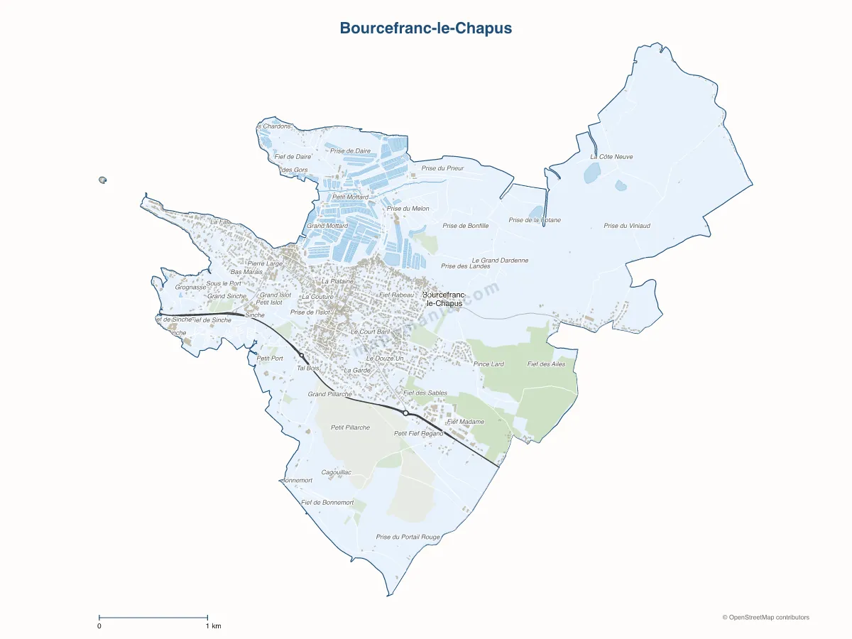 Carte de Bourcefranc-le-Chapus à personnaliser