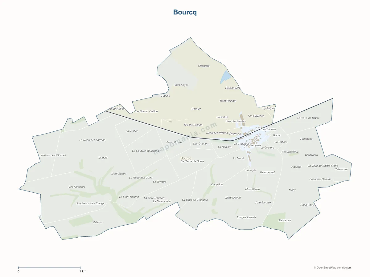 Carte de Bourcq à personnaliser