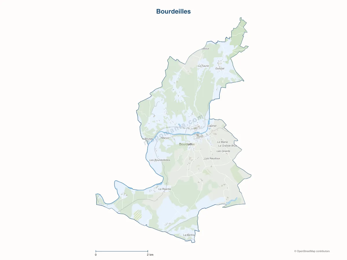 Carte de Bourdeilles à personnaliser