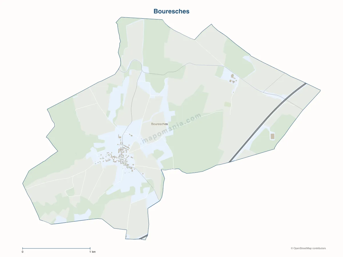 Carte de Bouresches à personnaliser