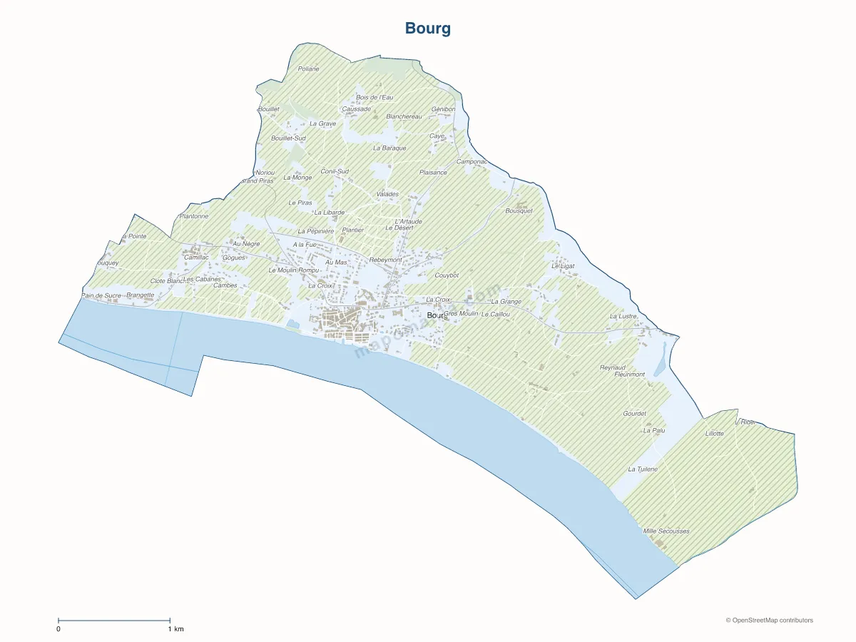 Carte de Bourg à personnaliser